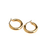 1 Pair Retro Circle Stainless Steel 18K Gold Plated Hoop Earrings