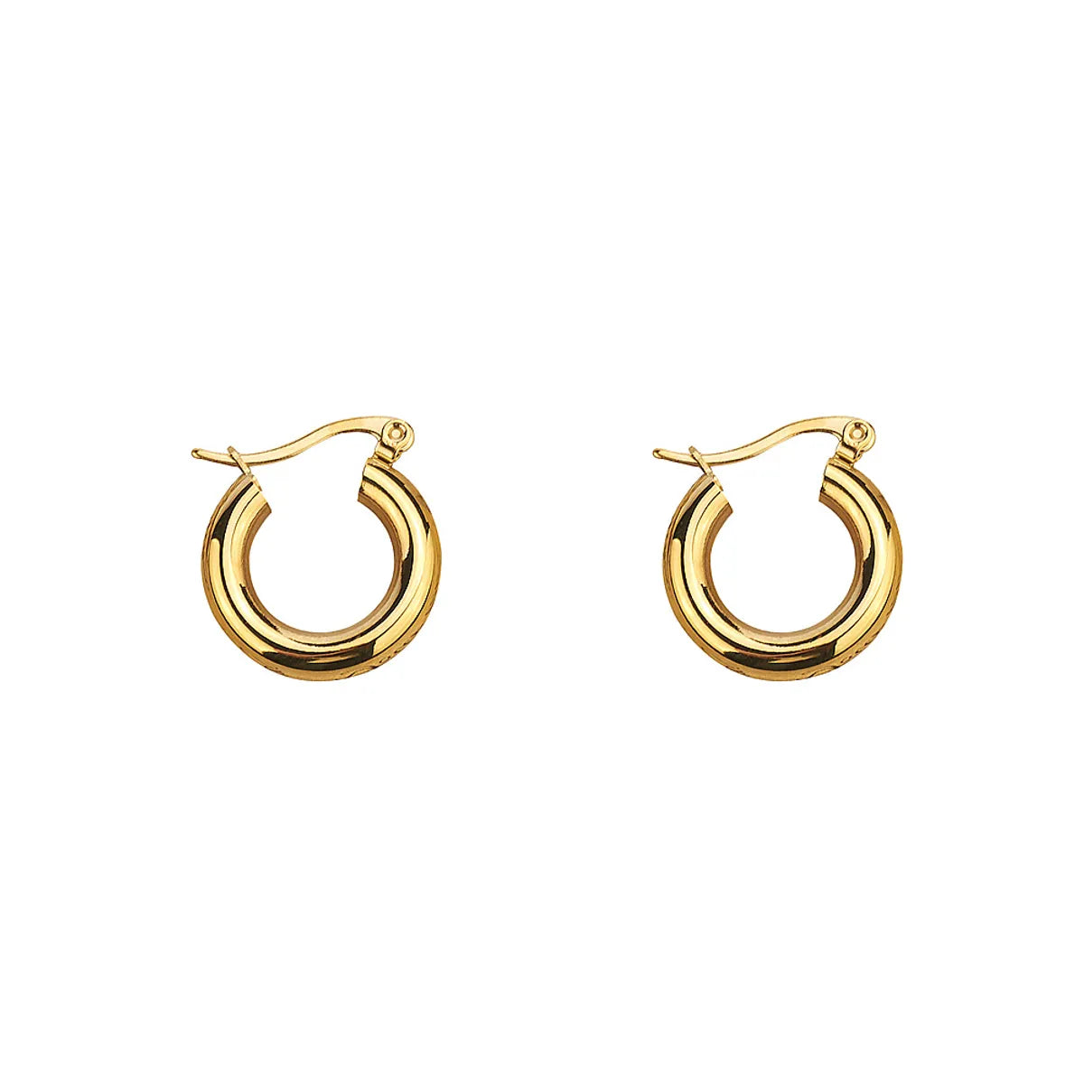 1 Pair Retro Classic Style Commute Circle Plating Titanium Steel 18k Gold Plated Earrings