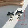 1 Pair Retro Classic Style Flower Bow Knot Plating Imitation Pearl Alloy 14k Gold Plated Drop Earrings