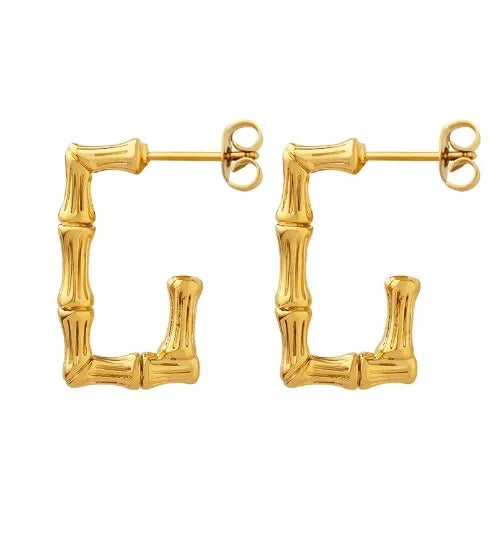 1 Pair Retro Classic Style Geometric Plating 304 Stainless Steel Titanium Steel 18K Gold Plated Ear Studs