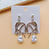 1 Pair Retro Classic Style Human Hollow Out Artificial Pearl Alloy Drop Earrings