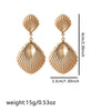 1 Pair Retro Classic Style Shell Plating Iron Drop Earrings