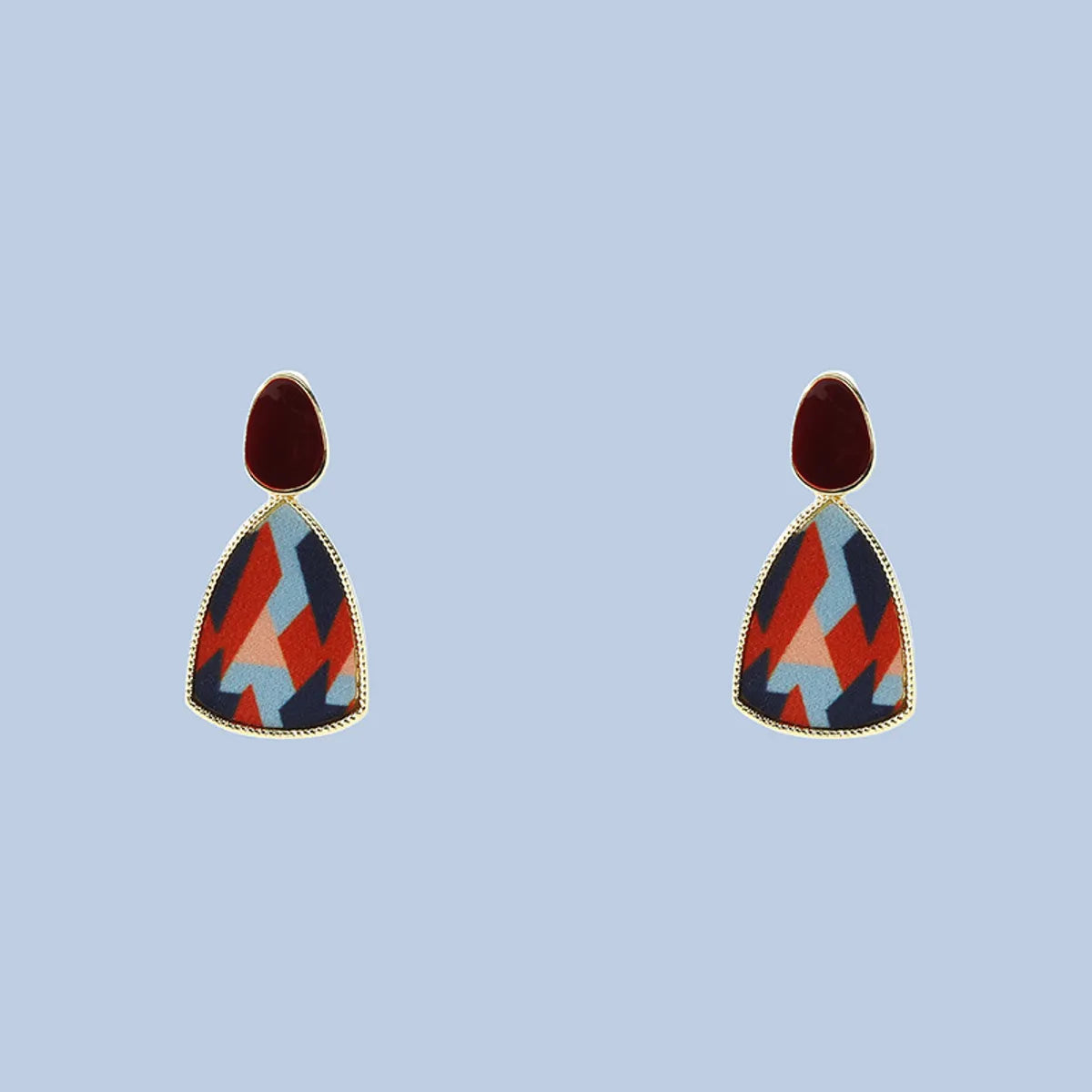 1 Pair Retro Color Block Enamel Alloy Drop Earrings