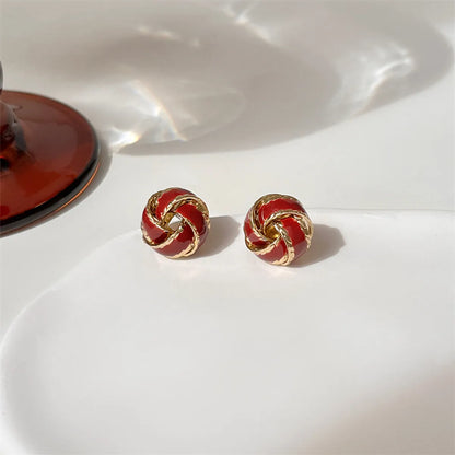 1 Pair Retro Color Block Enamel Alloy Ear Studs