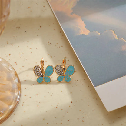 1 Pair Retro Color Block Plating Alloy Gold Plated Drop Earrings