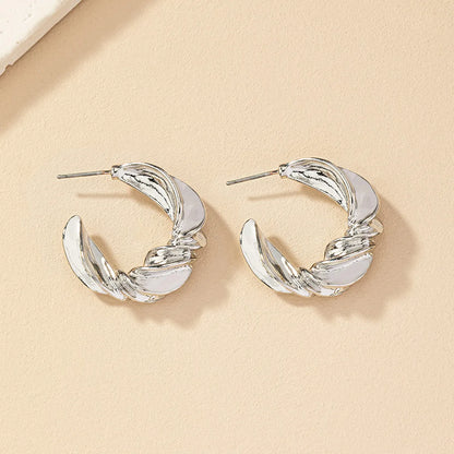 1 Pair Retro Commute C Shape Plating Alloy Ear Studs