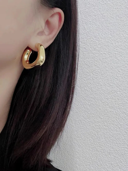 1 Pair Retro Commute Geometric Copper Gold Plated Ear Studs