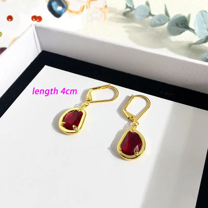 1 Pair Retro Commute Irregular Inlay Brass Zircon 18K Gold Plated Drop Earrings