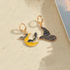 1 Pair Retro Commute Pumpkin Asymmetrical Enamel Alloy Drop Earrings