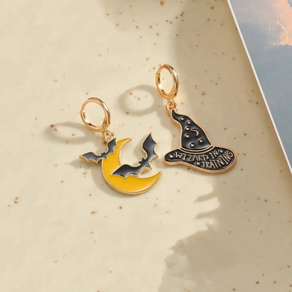 1 Pair Retro Commute Pumpkin Asymmetrical Enamel Alloy Drop Earrings