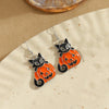 1 Pair Retro Commute Pumpkin Asymmetrical Enamel Alloy Drop Earrings