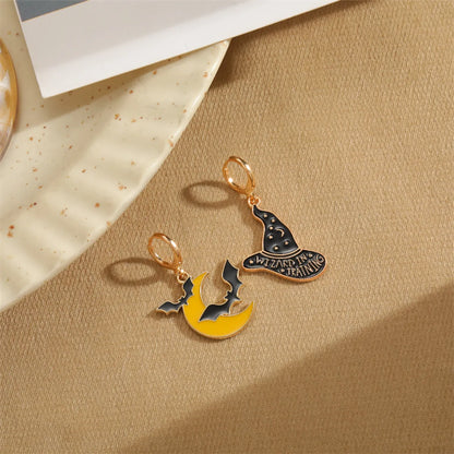 1 Pair Retro Commute Pumpkin Asymmetrical Enamel Alloy Drop Earrings