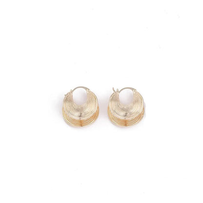 1 Pair Retro Commute Sector Plating Copper 18k Gold Plated Earrings