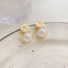1 Pair Retro Commute Solid Color Inlay Alloy Artificial Pearls Drop Earrings