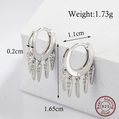 1 Pair Retro Commute Solid Color Plating Inlay Sterling Silver Zircon White Gold Plated Rhodium Plated Drop Earrings