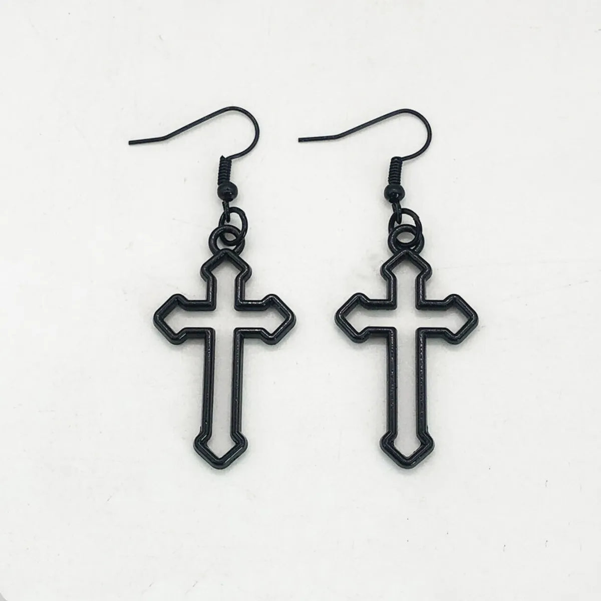 1 Pair Retro Cross Metal Drop Earrings