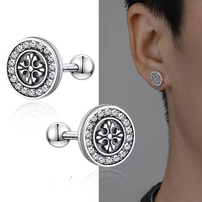 1 Pair Retro Cross Plating Copper Ear Studs