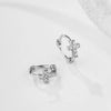 1 Pair Retro Cross Sterling Silver Inlay Zircon Earrings