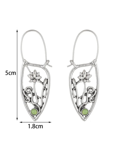 1 Pair Retro Dragonfly Plating Inlay Zinc Alloy Artificial Gemstones Silver Plated Drop Earrings