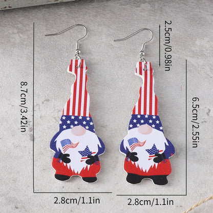 1 Pair Retro Dwarf Pu Leather Drop Earrings