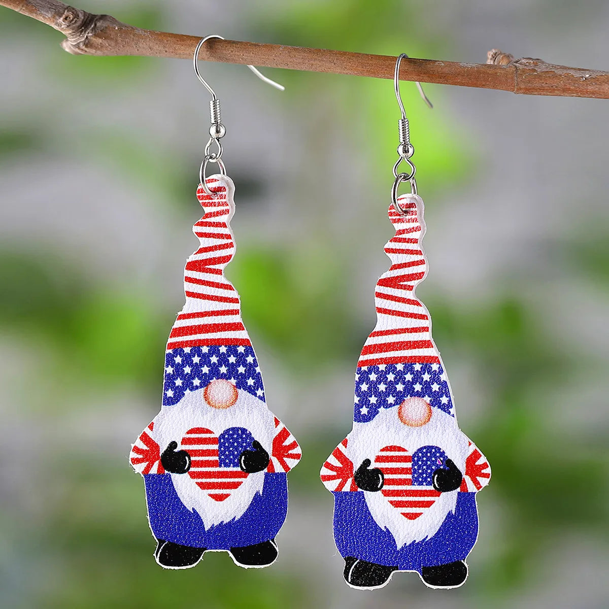 1 Pair Retro Dwarf Pu Leather Drop Earrings