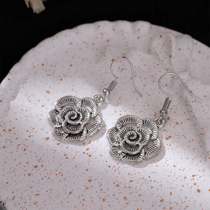 1 Pair Retro Ethnic Style Classic Style Heart Shape Flower Butterfly Zinc Alloy Drop Earrings