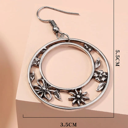 1 Pair Retro Ethnic Style Classic Style Heart Shape Flower Butterfly Zinc Alloy Drop Earrings