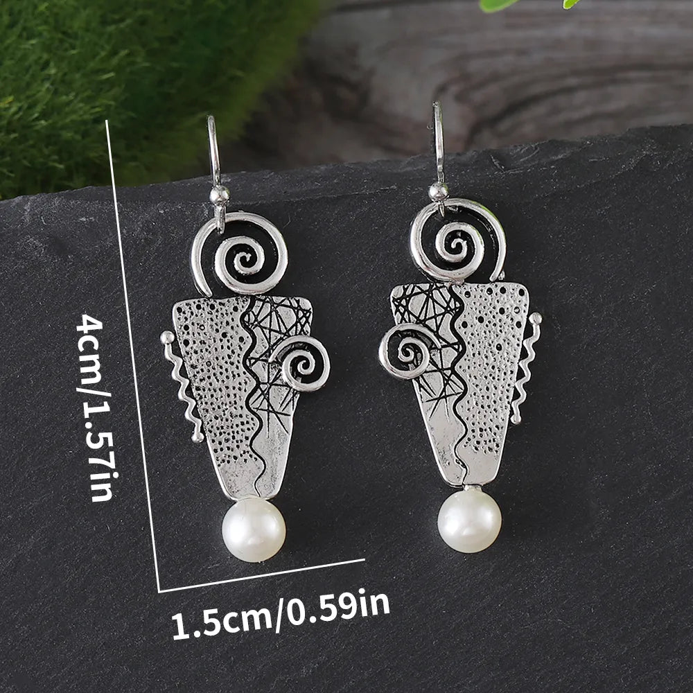 1 Pair Retro Ethnic Style Color Block Zinc Alloy Drop Earrings