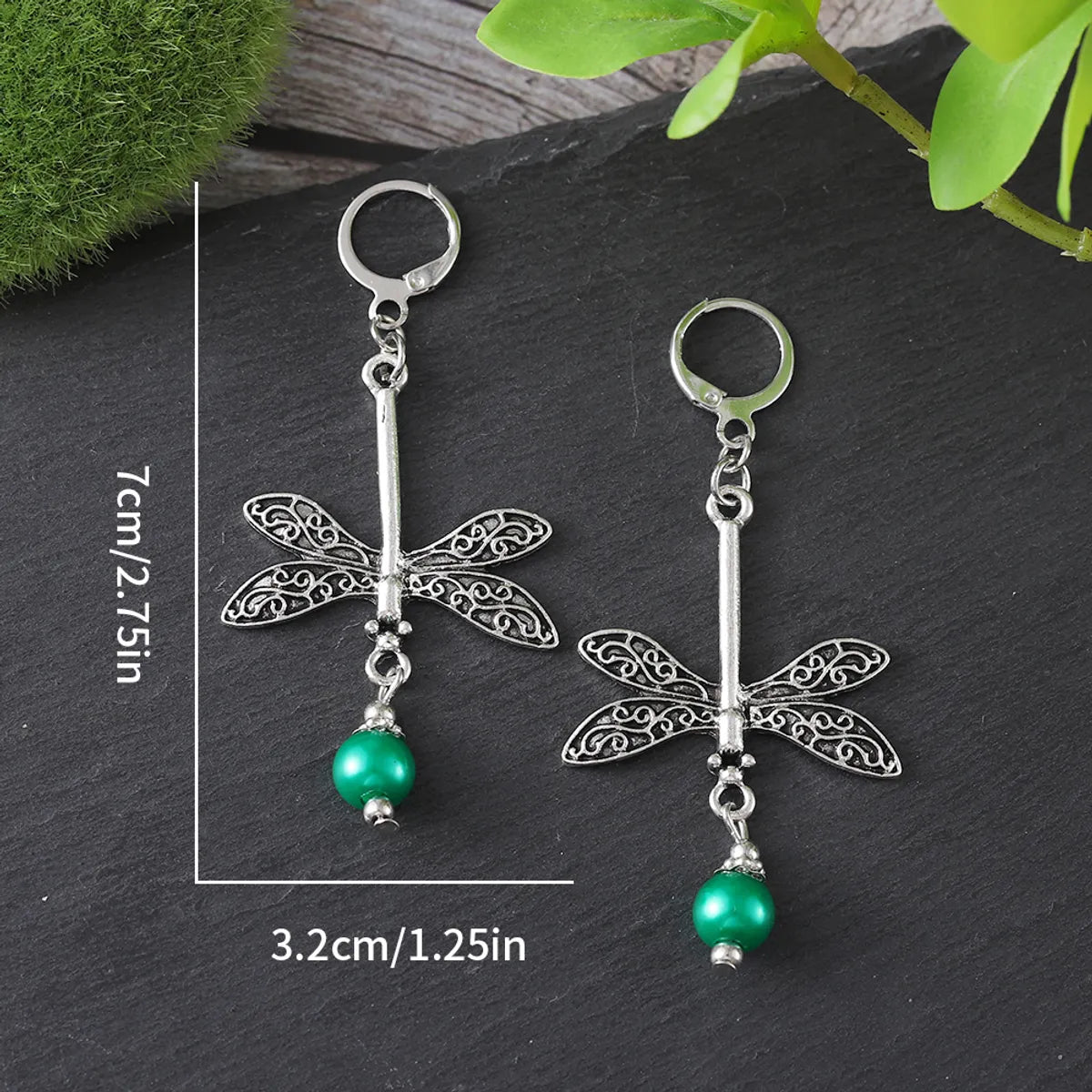 1 Pair Retro Ethnic Style Dragonfly Zinc Alloy Drop Earrings