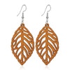 1 Pair Retro Ethnic Style Geometric Circle Tree Wood Drop Earrings