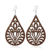 1 Pair Retro Ethnic Style Geometric Circle Tree Wood Drop Earrings