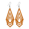 1 Pair Retro Ethnic Style Geometric Circle Tree Wood Drop Earrings