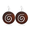 1 Pair Retro Ethnic Style Geometric Circle Tree Wood Drop Earrings