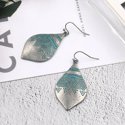 1 Pair Retro Ethnic Style Geometric Plating Alloy Drop Earrings