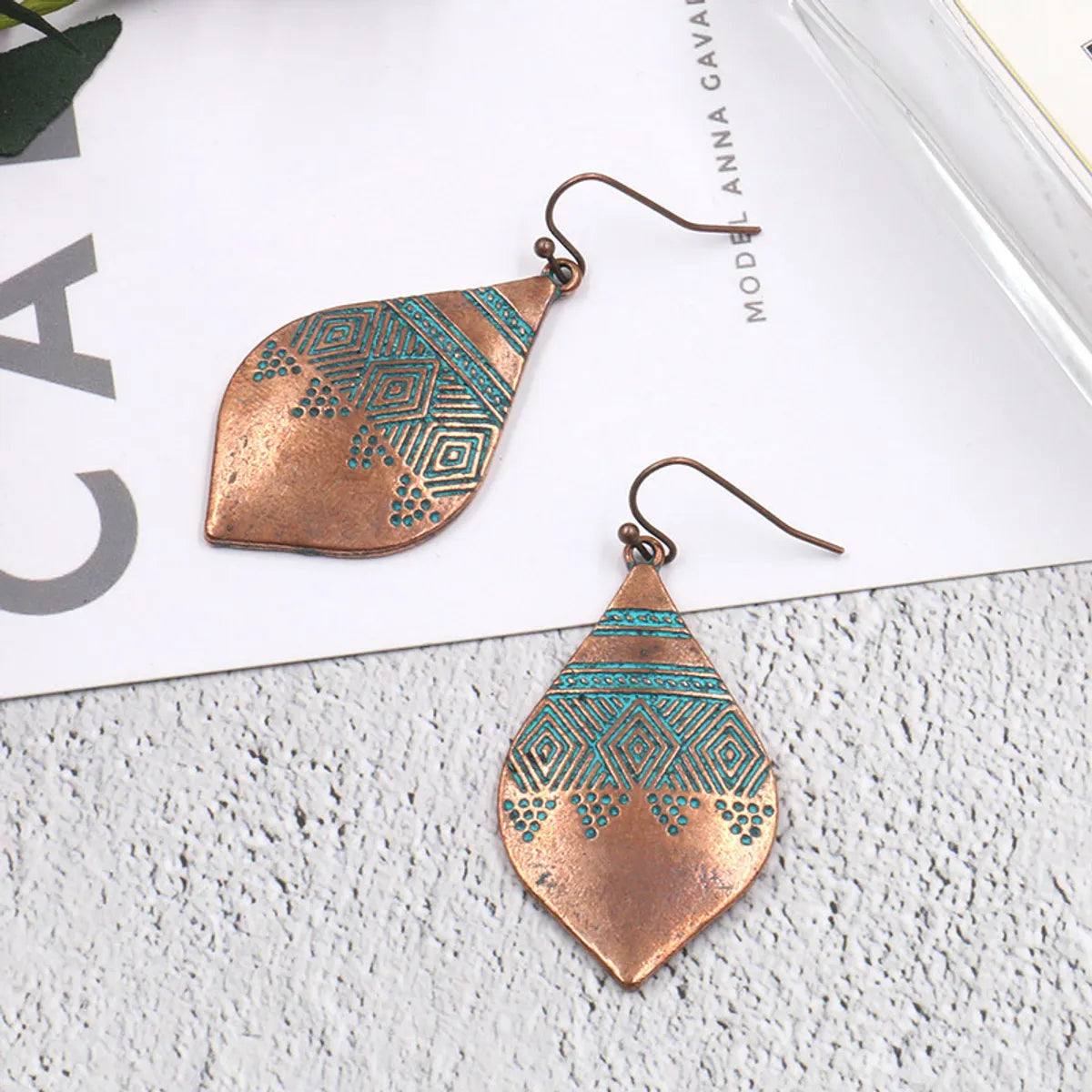 1 Pair Retro Ethnic Style Geometric Plating Alloy Drop Earrings