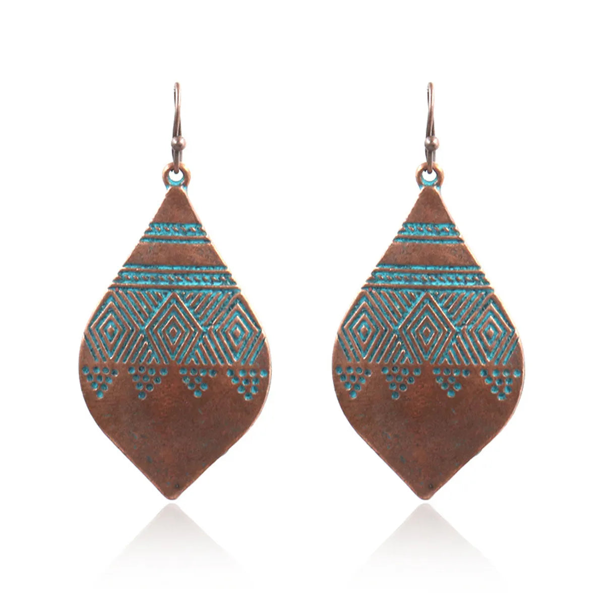 1 Pair Retro Ethnic Style Geometric Plating Alloy Drop Earrings