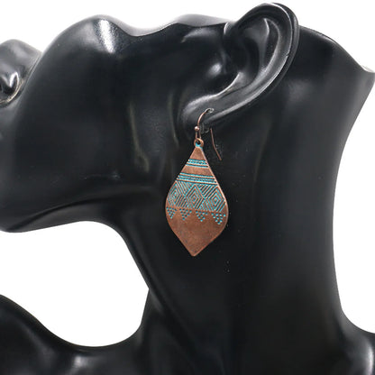 1 Pair Retro Ethnic Style Geometric Plating Alloy Drop Earrings