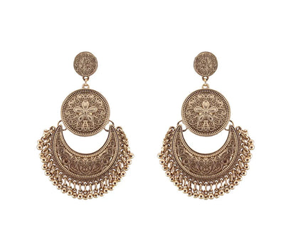 1 Pair Retro Ethnic Style Geometric Plating Alloy Drop Earrings