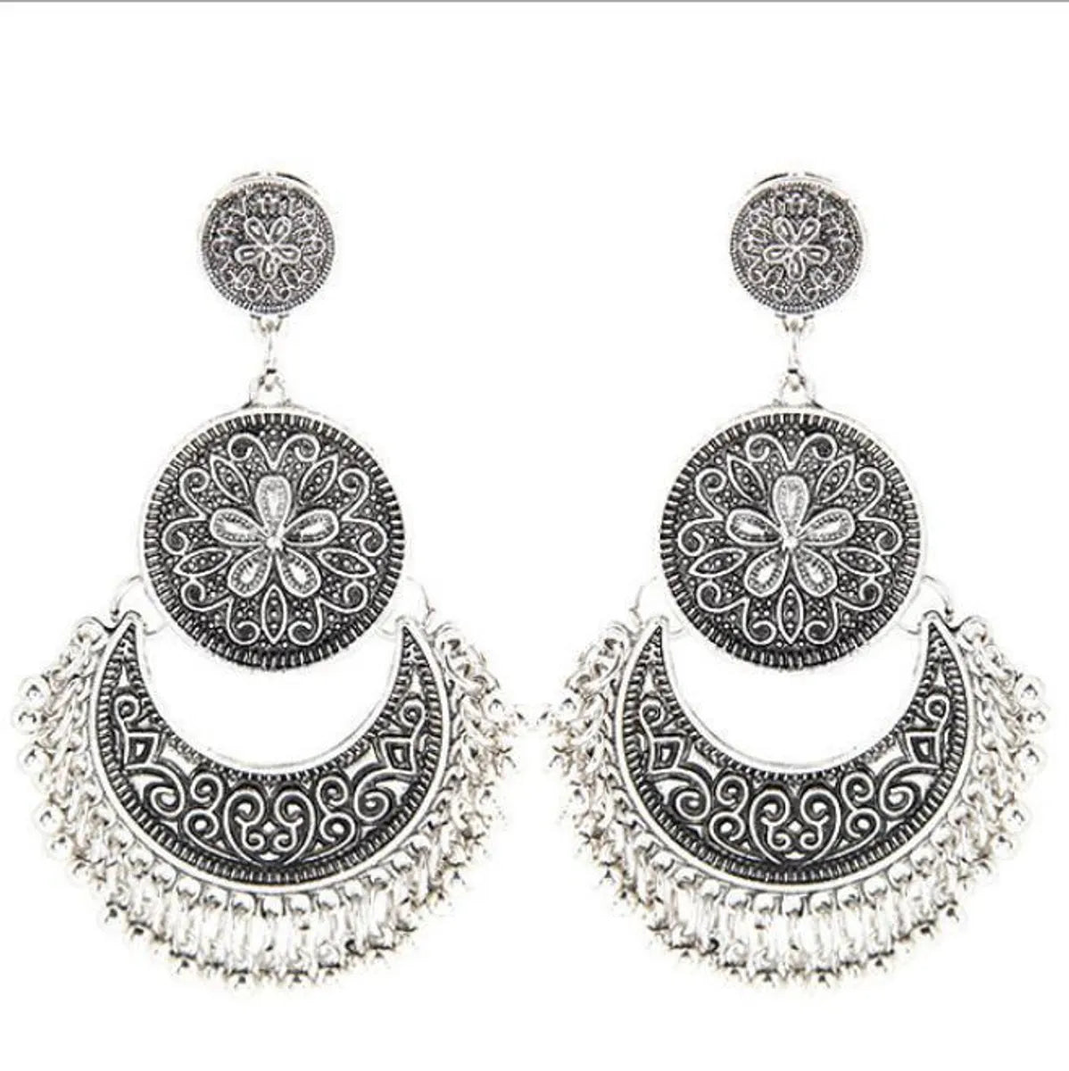 1 Pair Retro Ethnic Style Geometric Plating Alloy Drop Earrings