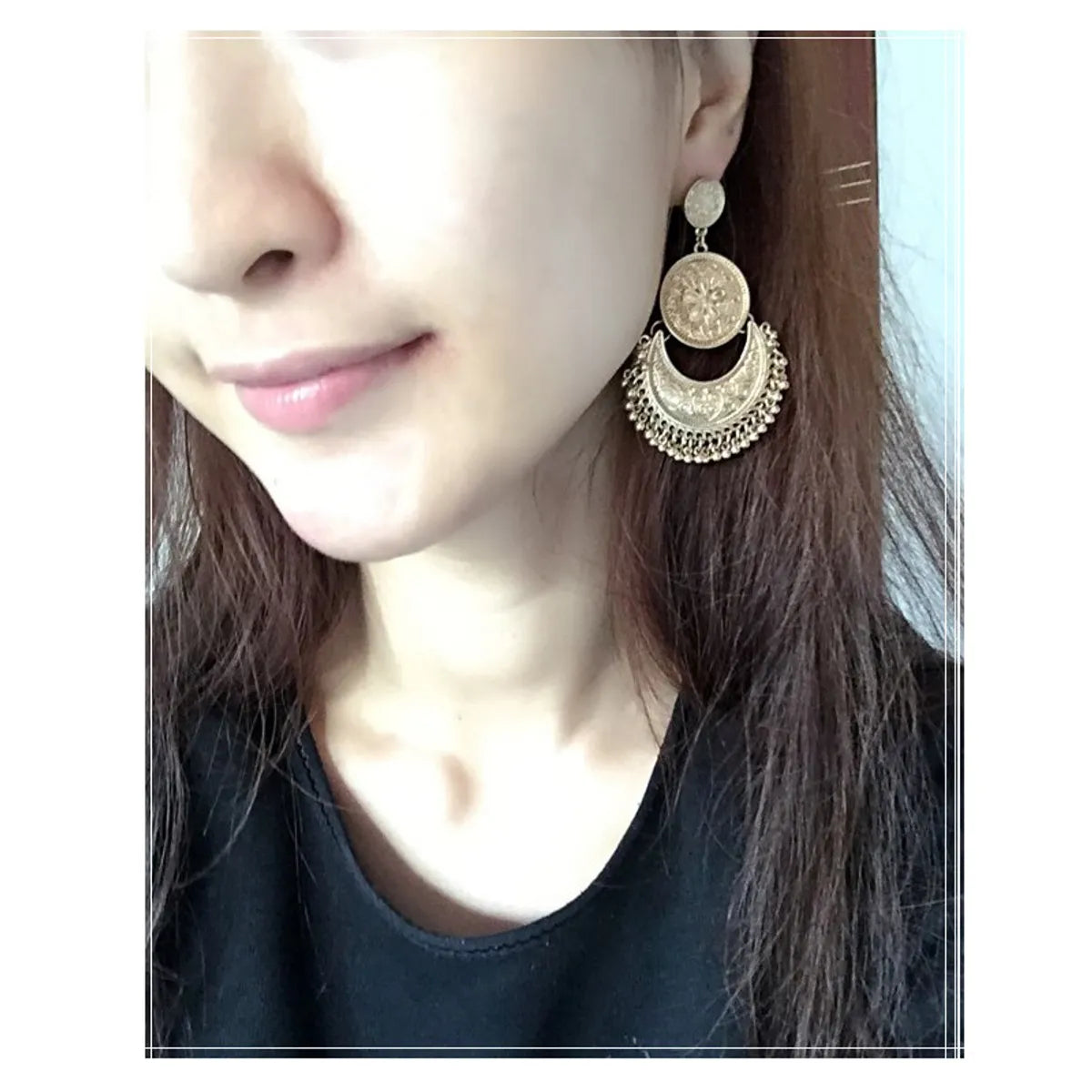 1 Pair Retro Ethnic Style Geometric Plating Alloy Drop Earrings