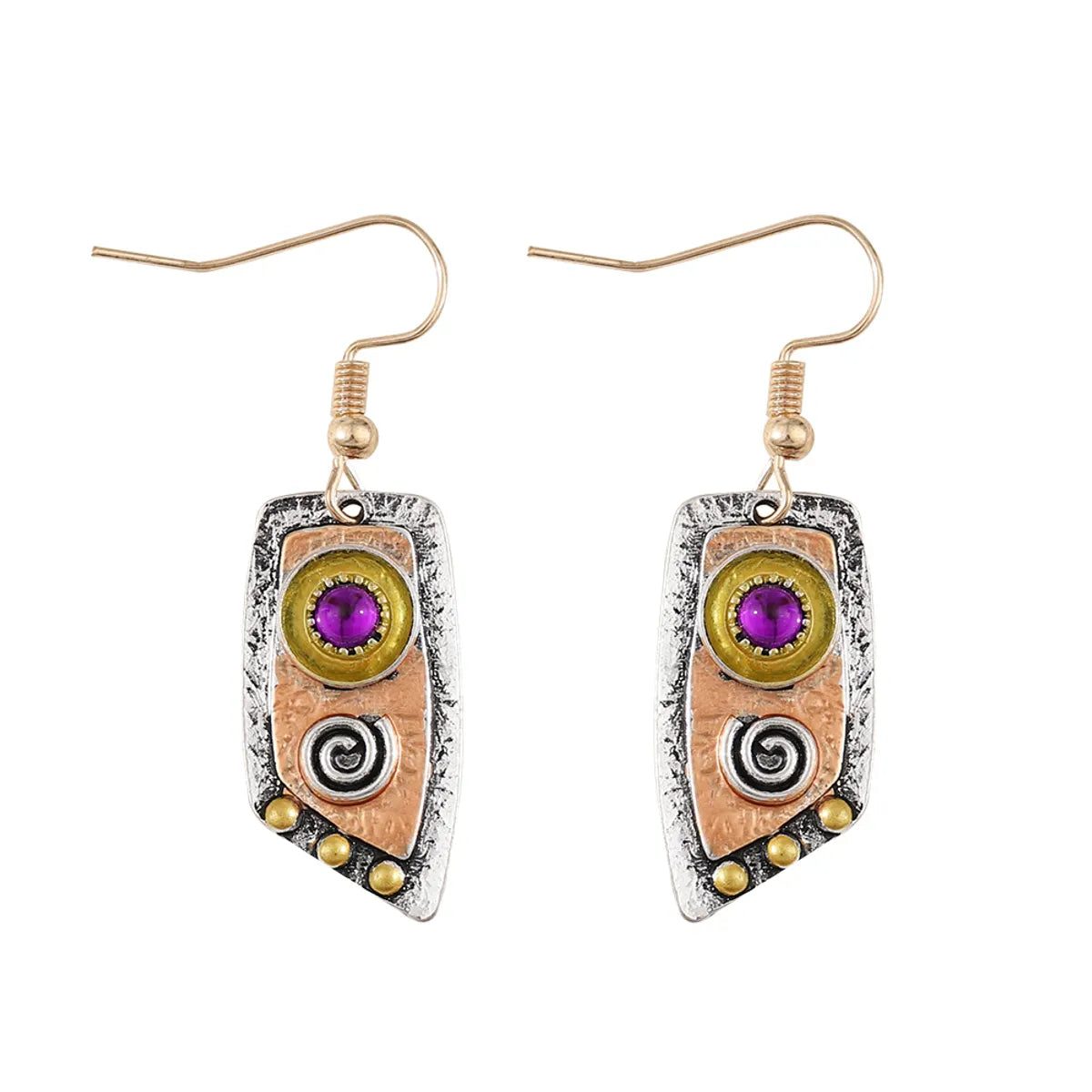 1 Pair Retro Ethnic Style Geometric Zinc Alloy Drop Earrings