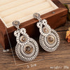 1 Pair Retro Ethnic Style Leaves Water Droplets Flower Hollow Out Inlay Alloy Natural Stone Rhinestones Drop Earrings