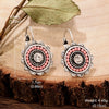 1 Pair Retro Ethnic Style Leaves Water Droplets Flower Hollow Out Inlay Alloy Natural Stone Rhinestones Drop Earrings