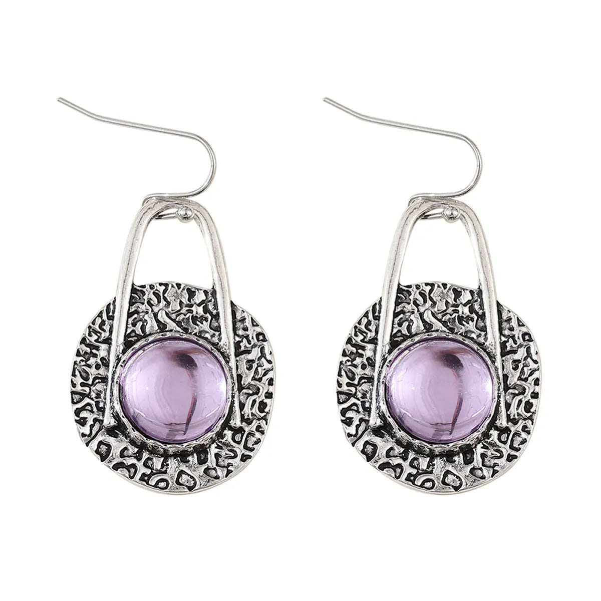 1 Pair Retro Ethnic Style Round Inlay Zinc Alloy Rhinestones Drop Earrings