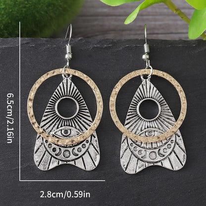 1 Pair Retro Ethnic Style Solid Color Hollow Out Zinc Alloy Drop Earrings