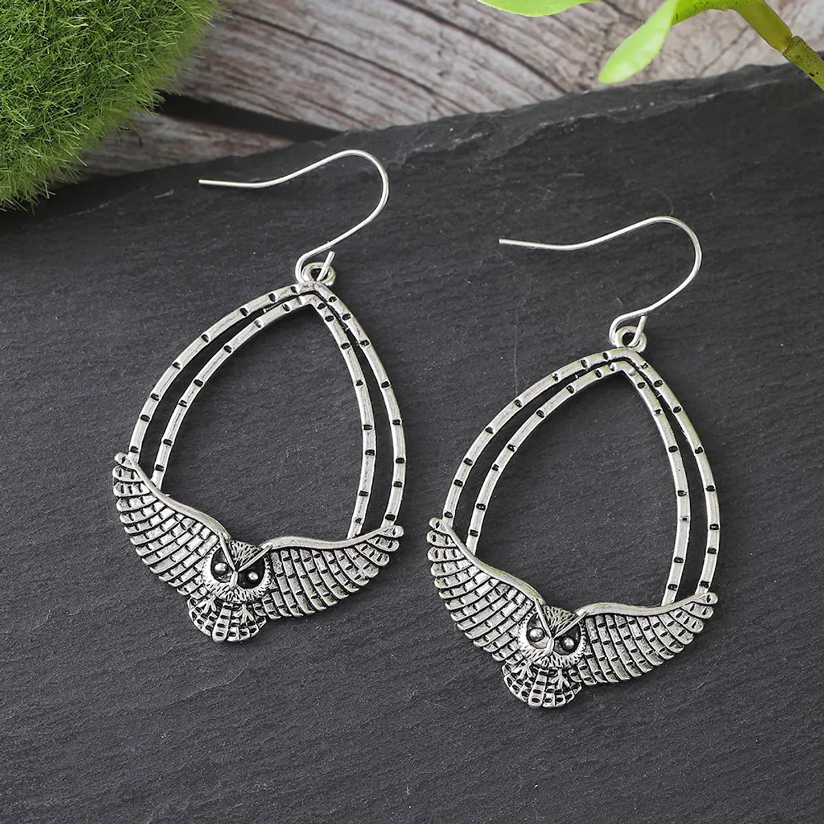 1 Pair Retro Ethnic Style Solid Color Zinc Alloy Drop Earrings