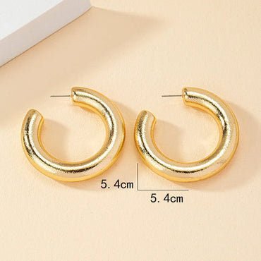 1 Pair Retro Exaggerated C Shape Plating Alloy 14k Gold Plated Ear Studs