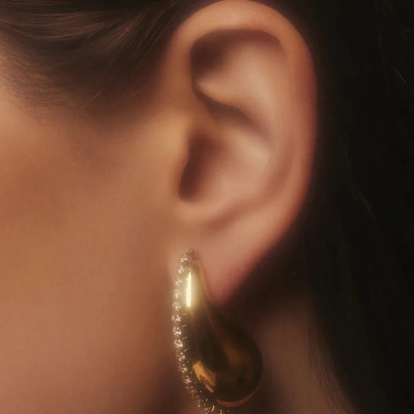 1 Pair Retro Exaggerated Classic Style Geometric 304 Stainless Steel Zircon 18K Gold Plated Ear Studs