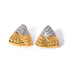 1 Pair Retro Exaggerated Classic Style Triangle Plating 304 Stainless Steel 18K Gold Plated Ear Studs