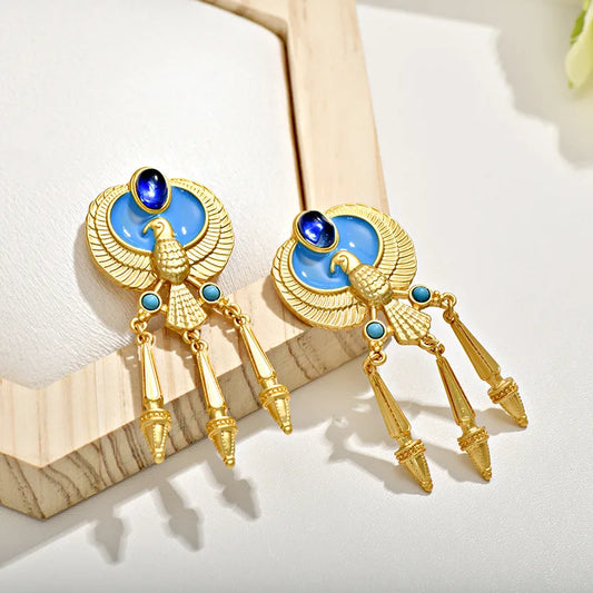 1 Pair Retro Exaggerated Eagle Enamel Alloy Drop Earrings